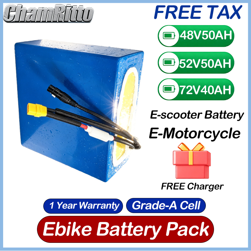 60V 50Ah Electric Scooter Battery - 48V 52V 30ah 50ah Electric bike