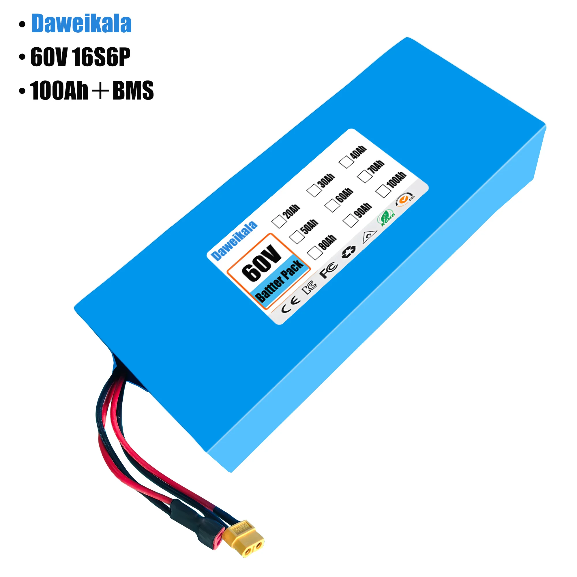 60V 100Ah 16S6P ebike battery  - đánh giá và giá 60V 50Ah Electric Scooter Battery